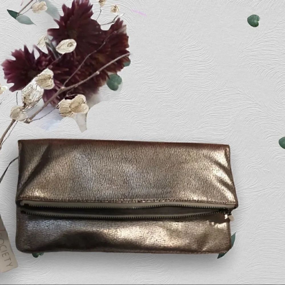 NWT Silver Sole Society Clutch